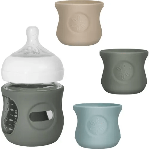 3 Pack Silicone Sleeves for Philips Avent Natural Bottle, Food Grade Silicone Anti Breakage Baby Bottles Holder, Compatible with Philips Avent Glass Natural Baby Bottle 4oz