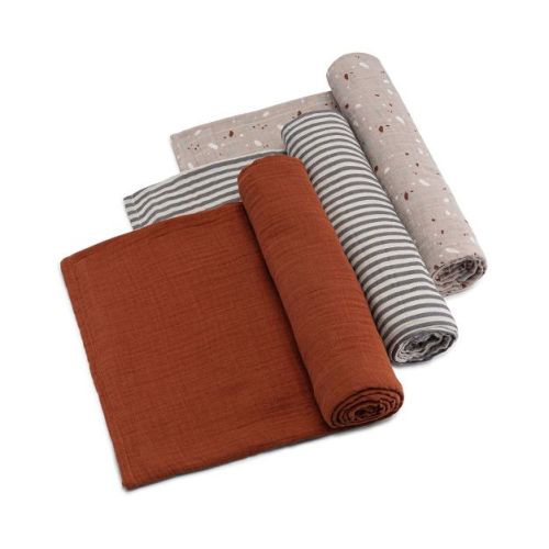 Parker Baby Co. 3 Pack Swaddle Blankets - Clay