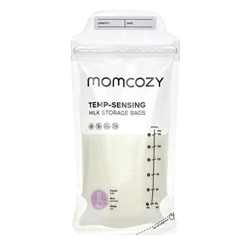 Momcozy Breastmilk Storing Bags, Temp-Sensing Discoloration Milk Storing Bags for Breastfeeding, Disposable Milk Storage Bag with 6 Ounce Self Standing, No-Leak Milk Freezer Storage Pouches, 120pcs