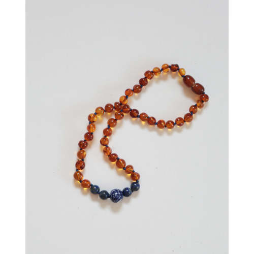 FLORAL BEAD - LAPUS LAZULI + AMBER | SUMMER and STORM