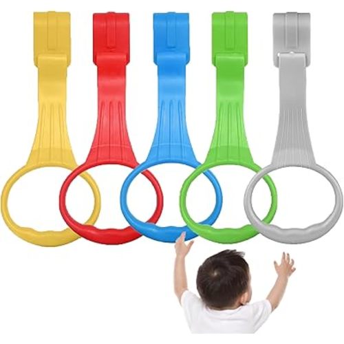 10Pcs Baby Playpen Pull up Rings, Pull up Rings for Play Pen, Playpen Accessories for Help Stand Up Walking Training Tool Newborn (5 Colors-10Pcs)