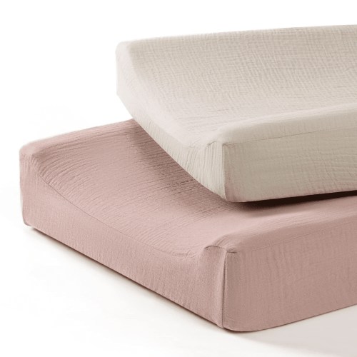 Hltop Muslin Changing Pad Covers Baby Cotton Changing Covers - Soft Changing Pad Sheets for Boys Girls