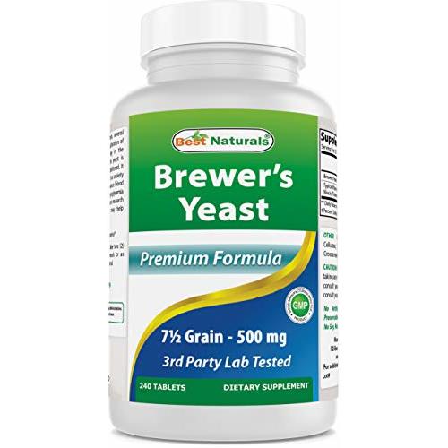 Best Naturals, Brewers Yeast, 7-1/2 Grains with Vitamin B1, Vitamin B2, 1000 mg 240 Tablets (240 Count (Pack of 1))