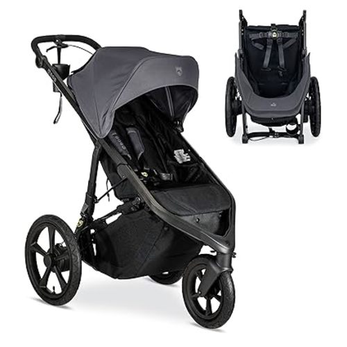 BOB Gear Wayfinder Jogging Stroller — Storm | Sleek, Slim Jogger Stroller; Running Stroller With Independent Dual Suspension & Air-Filled Tires; Infant Car Seat Compatible