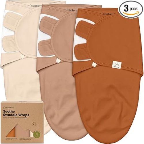 3-Pack Organic Baby Swaddle Sleep Sacks - Swaddles for Newborns, Infant 0-3 Months, Baby Girls, Boys, Soft & Snug Newborn Sleep Sack, Nursery Swaddling Blankets (Terracotta, OS)
