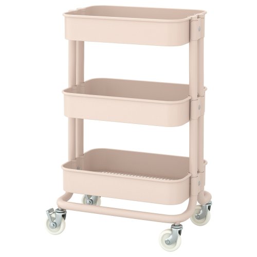 RÅSKOG Utility cart - pink 28x38x61 cm (11x15x24 ")