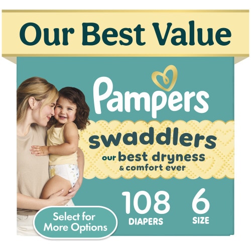 Free Shipping! Pampers Baby Diapers Size 6 108 Count with LeakGuard and Wetness Indicator