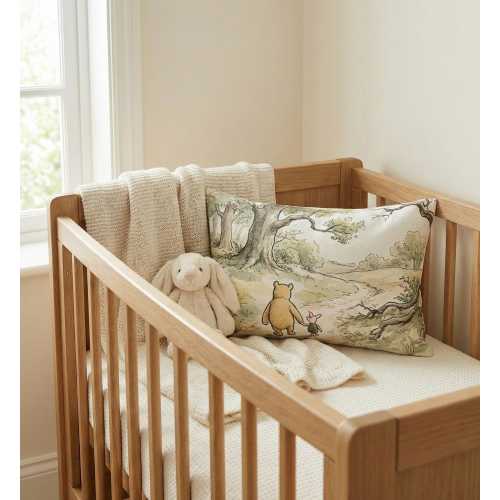 Classic Winnie the Pooh Lumbar Pillow, Vintage Piglet Nursery Decor, Hundred Acre Wood Art Cushion, Disney Baby Shower Gift