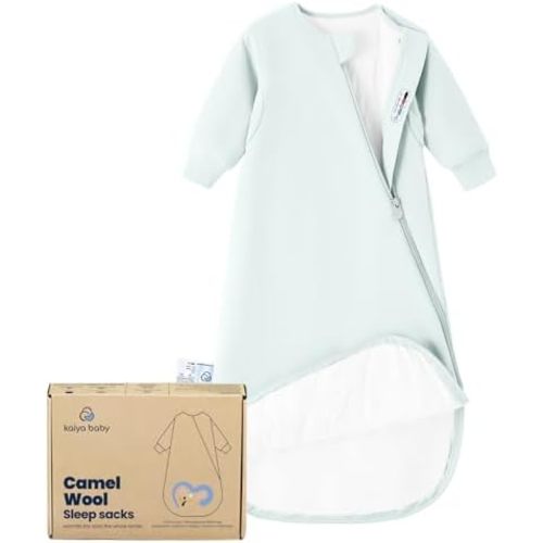 KaiyaBaby Organic Cotton Baby Sleep Sack, Long Sleeve 1.0 TOG, 6-18M