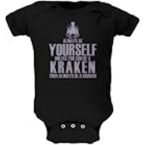 Always Be Yourself Kraken Black Soft Baby One Piece