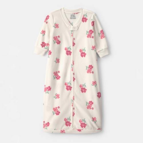 Carter's Microfleece Floral Baby Girls Long Sleeve Sleep Sack, Color: White - JCPenney