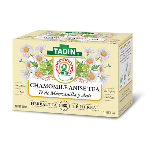 Tadin Chamomile Tea with Anise, Herbal Tea, Caffeine-Free Tea, Herbal Tea Bags, 24 Count, Pack of 1