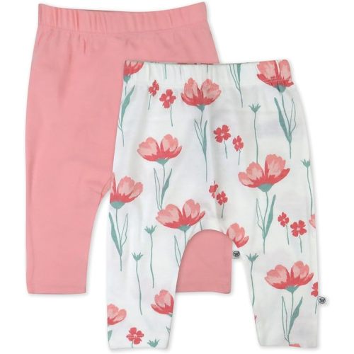 HonestBaby Unisex-Baby Multipack Harem Pants Roomy Fit Pull on Bottoms 100% Organic Cotton for Baby Boys, Girls