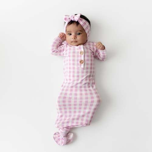 Knotted Gown with Bow Set in Cloud | Kyte Baby