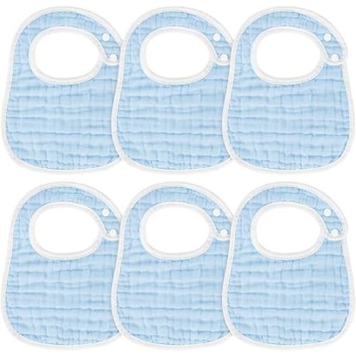 Accmor Muslin Baby Bibs, 6 Pack Soft Cotton Baby Bandana Drool Bibs for Boys Girls Teething and Drooling