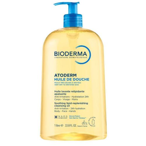 Bioderma Atoderm Body Cleansing Oil - 33.8 fl oz: Noncomedogenic, Paraben-Free, Soap-Free, For Sensitive Skin