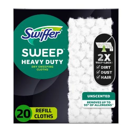 Swiffer Sweeper Heavy Duty Multi-Surface Dry Cloth Refills for Floor Sweeping and Cleaning - Unscented