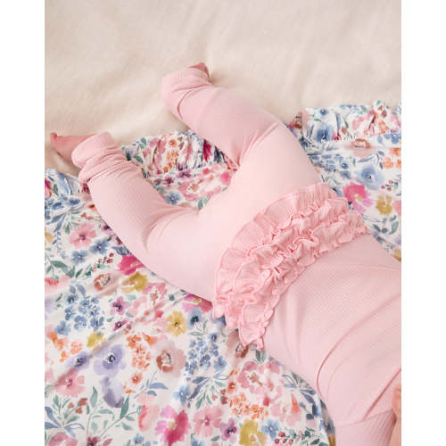 Prima Pink Ribbed Ruffle Zippy – Little Sleepies