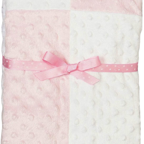 Spasilk Minky Raised Dot Baby Blanket with Satin Trim — Double Layer Blanker for Baby Girls, Baby Boys — Gifts for Newborns — Receiving Blanket