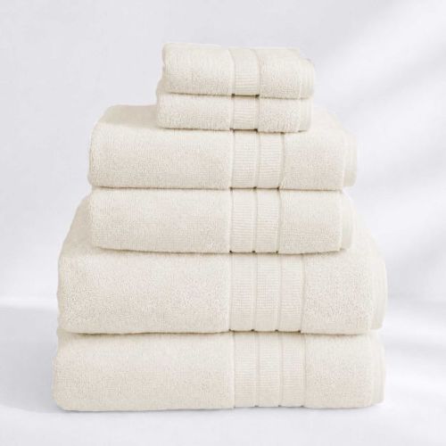 GOTS Certified, 100% Organic Cotton Bath Towels Set of 6, Made in Turkey - 2 Bath Towels, 2 Hand Towels & 2 Washcloths, Soft & Quick-Dry