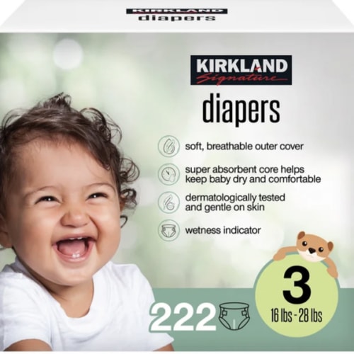 Kirkland Signature Diaper Size 3, 222-count | Costco