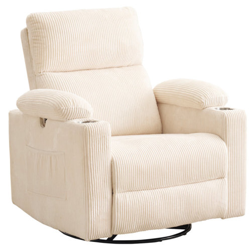 Latitude Run® Power Swivel Recliner Chairs With Adjustable Headrest And Armrests, Featuring Massage And Heating Functions & Reviews | Wayfair