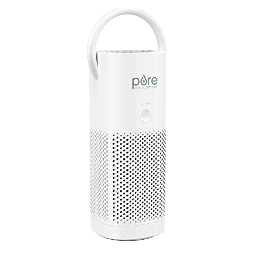 Pure Enrichment PureZone Mini Portable Air Purifier - Cordless True HEPA Filter Cleans Air & Eliminates 99.97% of Dust, Odors, & Allergens Close to You - Cars, School, & Office (White)