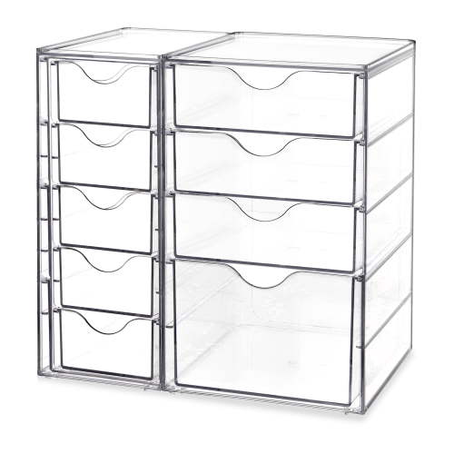 Vtopmart Acrylic Organizer with 9 Drawers, Clear Desk Storage for Makeup, Jewelry, Crafts
