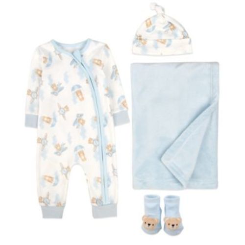 Baby Boys 4-Piece Teddy Bear Set