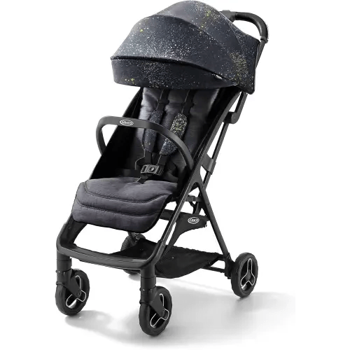 Graco Ready2Jet Compact Stroller – Overhead Friendly Compact Travel Stroller with Automatic Fold, Splatter Art