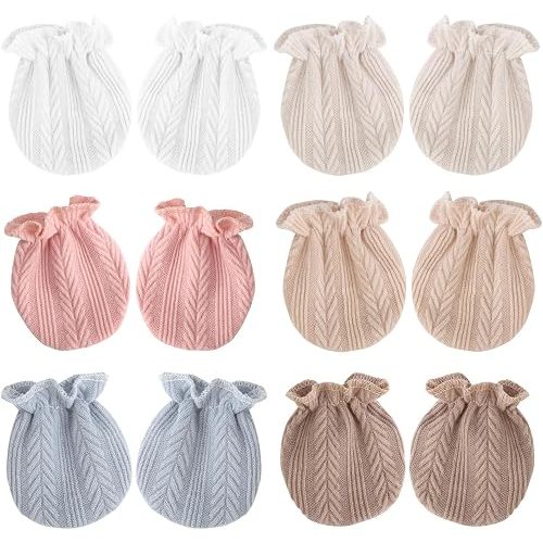 BQUBO Newborn Infant Toddler Mittens No Scratch Cotton Elastic Wrist Gloves Hypoallergenic for 0-6 Months Baby Boys Girls