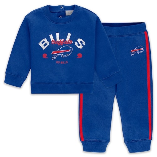 Infant & Newborn Buffalo Bills WEAR by Erin Andrews Royal Fleece Crewneck and Pants Set