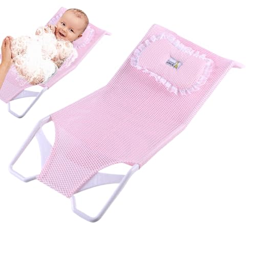 Baby Bath Seat Support Comfortable Breathable Mesh Bath Pad Tub Seat Non-Slip Baby Shower Net Pad for Newborns 0-6 Months