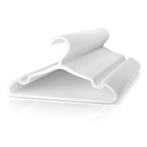 VILICK Plastic Kids Hangers - 50 Pack Non-Slip Baby Clothes Hangers for Closet, Toddler & Newborn Clothing Pants, Skirts, Coats (White)