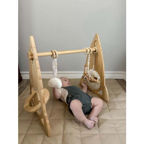 Rocket Wooden Baby Gym – Modern Montessori-Inspired Infant Play Arch