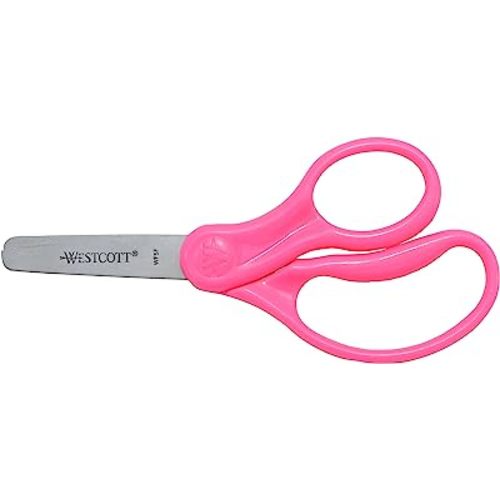 Westcott 15967 Right- and Left-Handed Scissors, Classic Kids' Scissors, Back to School, Classroom Supplies, Ages 4-8, 5-Inch Blunt Tip, Neon Pink