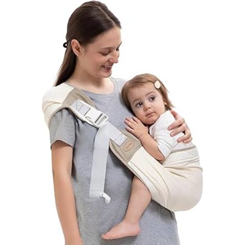 Baby Carrier Newborn to Toddler, Baby Sling Carrier, Toddler Carrier 25-60 lbs with Adjustable Straps, Soft Padded Edges, Lightweight and Travel-Friendly Newborn Baby Carrier