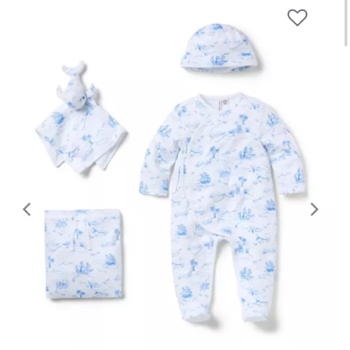 Baby Dreamy Blue Nautical Toile Baby Bundle Of Love Gift Set by Janie and Jack