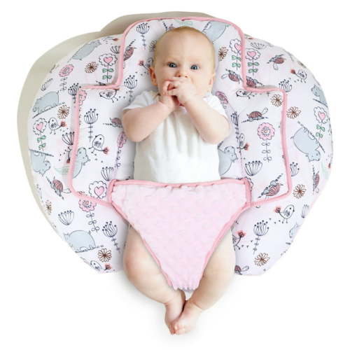 KAKIBLIN Breastfeeding Pillow, Multifunctional Baby Feeding Support Nursing Pillow for Tummy Time for 0-12M, Pink