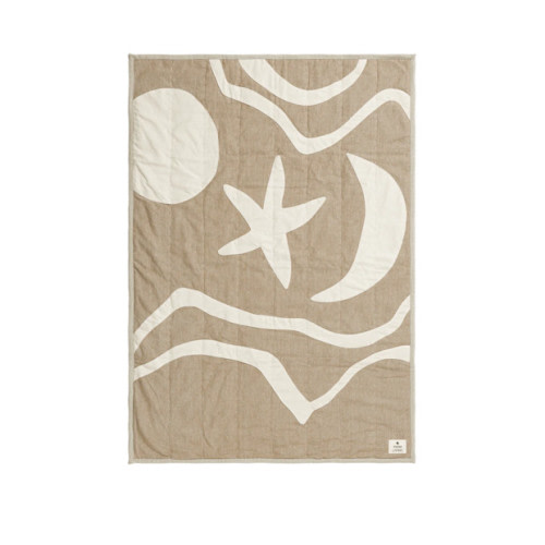 Ferm Living Kove Applique Quilted Blanket - Light Brown/Beige