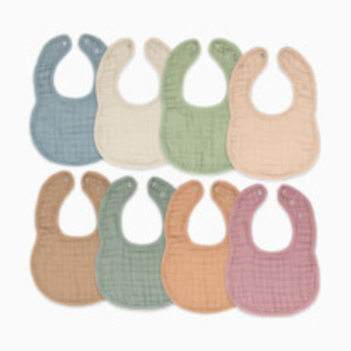 Comfy Cubs Muslin Bibs with Adjustable Snaps (8 Pack) - Multicolor, 8