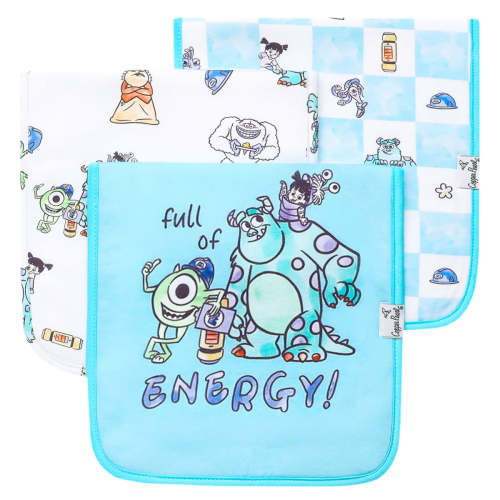 3 Pack Premium Burp Cloths - Monsters, Inc. Medley