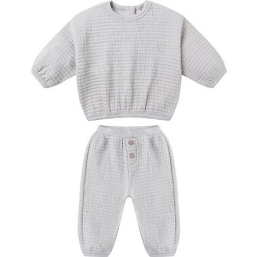 Smock Cotton Blend Top & Jogger Set, 0-3M