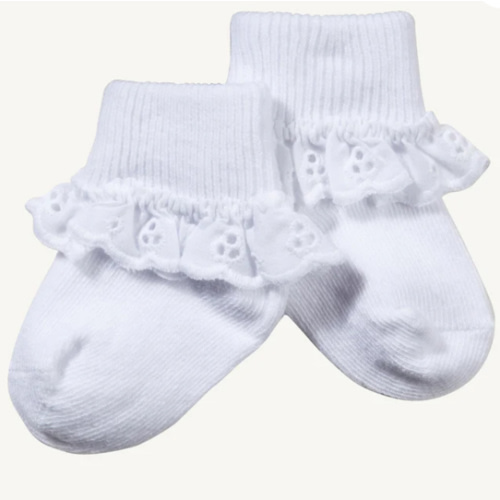 Jefferies Eyelet Socks - White