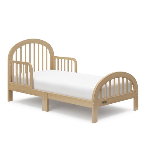 Graco Olivia Toddler Bed (Driftwood) - GREENGUARD Gold Certified, Includes Toddler Safety Guardrails, Fits Standard Crib & Toddler Mattress, Stylish Arched Design