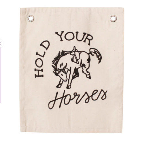 hold your horses banner