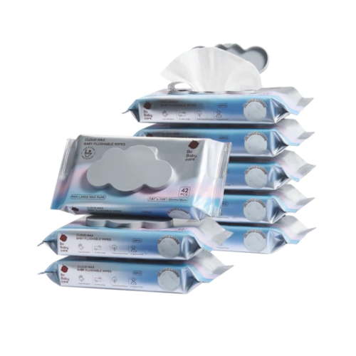 Bc Babycare XL Flushable Baby Wipes -Septic Safe,Potty Training,Hypoallergenic,Fragrance Free,Plant-Based,336 Wipes (8 Packs)