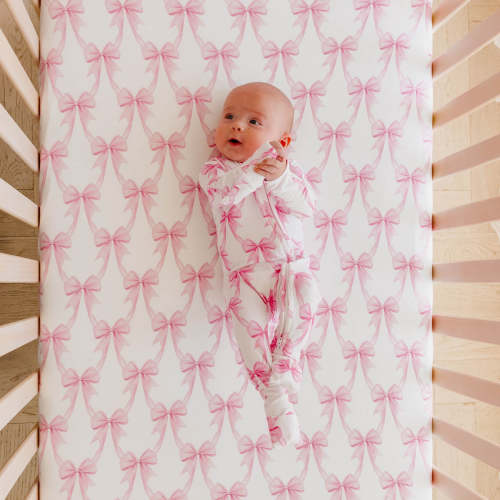 Premium Knit Fitted Crib Sheet - Bow My Gosh