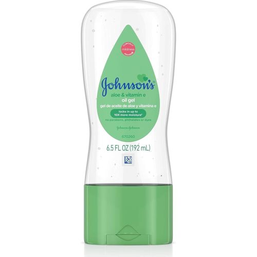 Johnson's Baby Oil Gel with Aloe Vera & Vitamin E, Hypoallergenic Baby Skin Care, 6.5 fl. oz