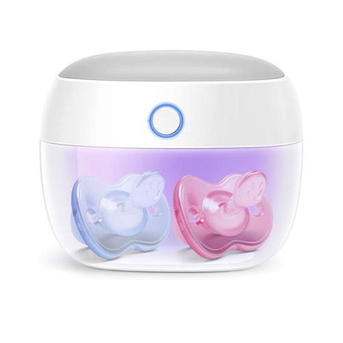 Papablic Portable Pacifier Sanitizer, UV Light Sanitizer Case for Pacifier, USB Rechargeable Mini Pacifier Sanitizer Box, 99.9% Cleaned in 59 Seconds